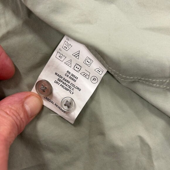 0381 Kenneth Cole Reaction Men’s Dress Shirt Sage Green Long Sleeve Button Up - Picture 5 of 7